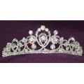 Moda de alta qualidade liga de casamento tiara personalizado brilhante cristal nupcial coroa